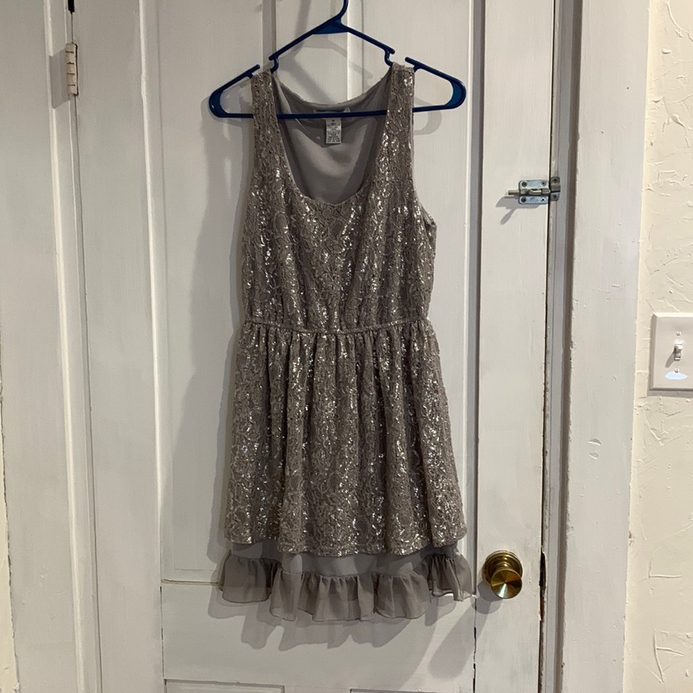 Silver sparkly pull on dress